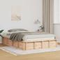 Preview: ARDEBO.de - Bettgestell mit Speicher Braun 140 x 190 cm Massivholz Kiefer