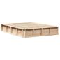 Preview: Bettgestell mit Speicher Braun 140 x 190 cm Massivholz Kiefer
