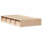 Preview: Bettgestell mit Speicher Braun 90 x 200 cm Massivholz Kiefer