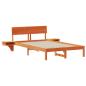 Preview: Bettgestell mit Nachttischen Wachsbraun 135 x 190 cm