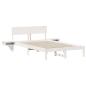 Preview: Bettgestell mit Nachttischen mit Kopfteil Weiß 120 x 190 cm