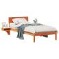 Preview: Bettgestell mit Nachttischen Wachsbraun 90 x 200 cm
