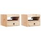 Preview: Nachttische 2 pcs Braun 38 x 36 x 29,5 cm Massivkiefer