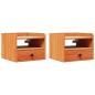 Preview: Nachttische 2 pcs Wachsbraun 38 x 36 x 29,5 cm Massivkiefer