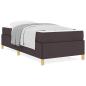 Preview: Boxspringbett Braun und Weiß und Dunkelbraun 80 x 200 cm Stoff