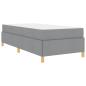 Preview: Boxspringbett Hellgrau und Weiß und Hellgrau 90 x 200 cm Stoff