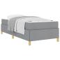 Preview: Boxspringbett Hellgrau und Weiß und Hellgrau 90 x 200 cm Stoff