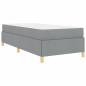Preview: Boxspringbett Hellgrau und Weiß und Hellgrau 90 x 200 cm Stoff