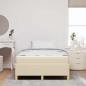 Preview: Boxspringbett Sonstiges Creme und Weiß 120 x 200 cm Stoff