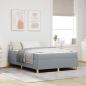 Preview: ARDEBO.de - Boxspringbett Hellgrau und Weiß und Hellgrau 140 x 190 cm Stoff