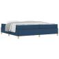 Preview: Boxspringbett Blau und Dunkelblau und Weiß 200 x 200 cm Stoff