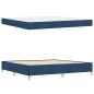 Preview: Boxspringbett Blau und Dunkelblau und Weiß 200 x 200 cm Stoff