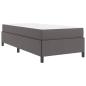 Preview: Bettgestell mit Matratze Grau 90 x 200 cm Kunstleder