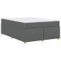 Preview: Bettgestell mit Matratze Dunkelgrau 140 x 200 cm Stoff
