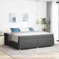 Preview: ARDEBO.de - Bettgestell mit Matratze Dunkelgrau 200 x 200 cm Stoff