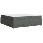 Preview: Bettgestell mit Matratze Dunkelgrau 200 x 200 cm Stoff