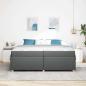 Preview: Bettgestell mit Matratze Dunkelgrau 200 x 200 cm Stoff