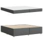 Preview: Bettgestell mit Matratze Dunkelgrau 200 x 200 cm Stoff