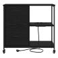 Preview: Büroschrank Schwarze Eiche 76 x 41 x 72 cm Holzwerkstoff