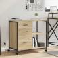 Preview: ARDEBO.de - Büroschrank mit Rad Sonoma Eiche 76 x 41 x 72 cm Holzwerkstoff
