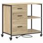 Preview: Büroschrank mit Rad Sonoma Eiche 76 x 41 x 72 cm Holzwerkstoff