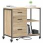 Preview: Büroschrank mit Rad Sonoma Eiche 76 x 41 x 72 cm Holzwerkstoff