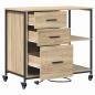Preview: Büroschrank mit Rad Sonoma Eiche 76 x 41 x 72 cm Holzwerkstoff