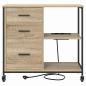 Preview: Büroschrank mit Rad Sonoma Eiche 76 x 41 x 72 cm Holzwerkstoff