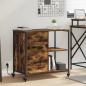 Preview: ARDEBO.de - Büroschrank mit Rad Räuchereiche 76 x 41 x 72 cm Holzwerkstoff
