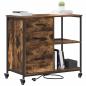 Preview: Büroschrank mit Rad Räuchereiche 76 x 41 x 72 cm Holzwerkstoff
