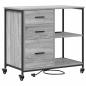 Preview: Büroschrank mit Rad Grau Sonoma 76 x 41 x 72 cm Holzwerkstoff