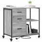Preview: Büroschrank mit Rad Grau Sonoma 76 x 41 x 72 cm Holzwerkstoff