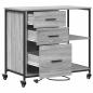Preview: Büroschrank mit Rad Grau Sonoma 76 x 41 x 72 cm Holzwerkstoff