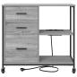 Preview: Büroschrank mit Rad Grau Sonoma 76 x 41 x 72 cm Holzwerkstoff