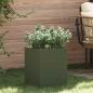 Preview: ARDEBO.de - Gartenblumentopf Olivgrün 50 x 32 x 40 cm Kaltgewalzter Stahl