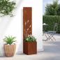 Preview: ARDEBO.de - Blumentopf mit dekorativem Paneel Rostig 32 x 140 cm