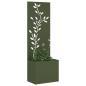 Preview: Blumentopf mit dekorativem Paneel Olivgrün 50 x 140 cm