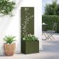Preview: Blumentopf mit dekorativem Paneel Olivgrün 50 x 140 cm