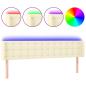 Preview: LED Kopfteil Creme 183x16x78/88 cm Kunstleder