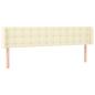 Preview: LED Kopfteil Creme 183x16x78/88 cm Kunstleder