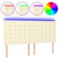 Preview: LED Kopfteil Creme 180x5x118/128 cm Kunstleder