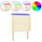 Preview: LED Kopfteil Creme 93x16x118/128 cm Kunstleder
