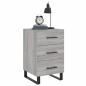 Preview: Nachttisch Grau Sonoma 40x40x66 cm Holzwerkstoff