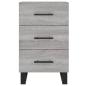 Preview: Nachttisch Grau Sonoma 40x40x66 cm Holzwerkstoff