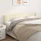 Preview: ARDEBO.de - Kopfteil mit Ohren Creme 183x16x78/88 cm Kunstleder