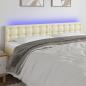 Preview: ARDEBO.de - LED Kopfteil Creme 180x5x78/88 cm Kunstleder