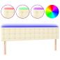 Preview: LED Kopfteil Creme 180x5x78/88 cm Kunstleder