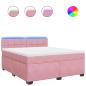 Preview: Boxspringbett mit Matratze Rosa 180x200 cm Samt