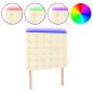 Preview: LED Kopfteil Creme 90x5x118/128 cm Kunstleder