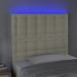 Preview: LED Kopfteil Creme 90x5x118/128 cm Kunstleder